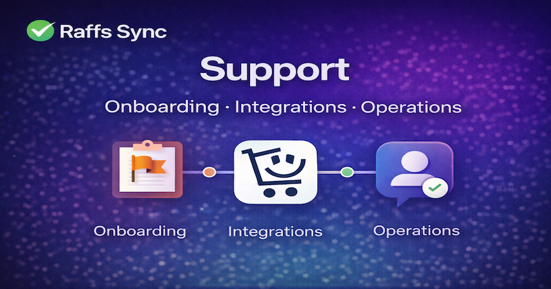 Raffs Sync support and onboarding